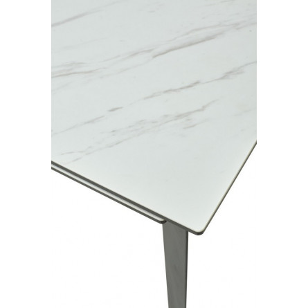 Стол CREMONA 180 KL-99 Белый мрамор матовый, итальянская керамика / черный каркас М-City