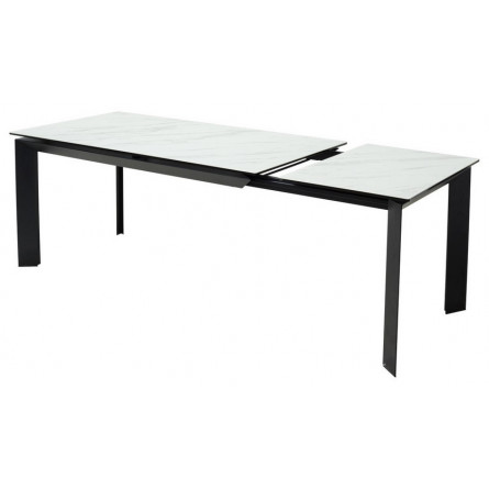 Стол CREMONA 180 KL-99 Белый мрамор матовый, итальянская керамика / черный каркас М-City