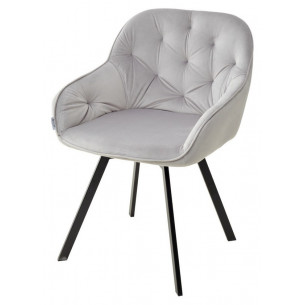 Стул GALE BLUVEL-03 LIGHT GREY, велюр/ черный каркас, поворот.360 град., М-City