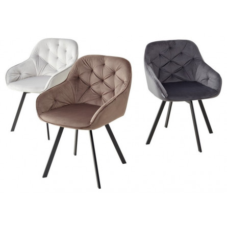 Стул GALE BLUVEL-03 LIGHT GREY, велюр/ черный каркас, поворот.360 град., М-City