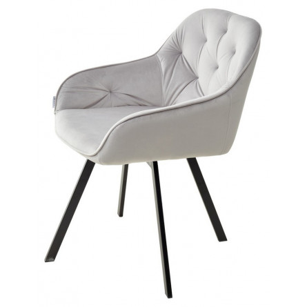 Стул GALE BLUVEL-03 LIGHT GREY, велюр/ черный каркас, поворот.360 град., М-City