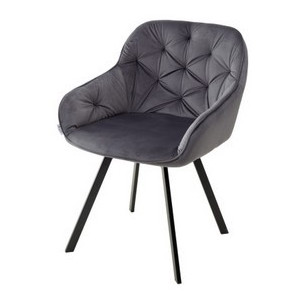Стул GALE BLUVEL-14 GREY, велюр/ черный каркас, поворот.360 град., М-City