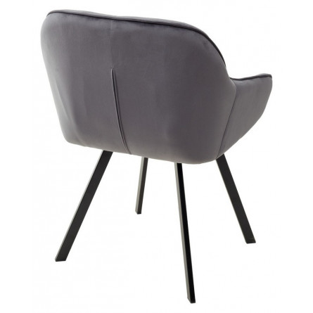 Стул GALE BLUVEL-14 GREY, велюр/ черный каркас, поворот.360 град., М-City