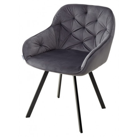 Стул GALE BLUVEL-14 GREY, велюр/ черный каркас, поворот.360 град., М-City