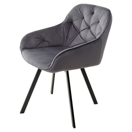 Стул GALE BLUVEL-14 GREY, велюр/ черный каркас, поворот.360 град., М-City