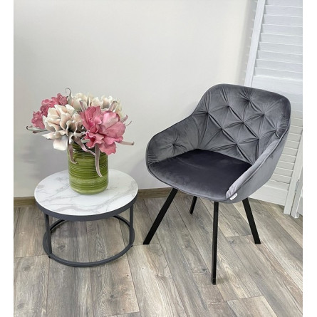 Стул GALE BLUVEL-14 GREY, велюр/ черный каркас, поворот.360 град., М-City