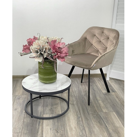 Стул GALE BLUVEL-40 BEIGE, велюр/ черный каркас, поворот.360 град. М-City