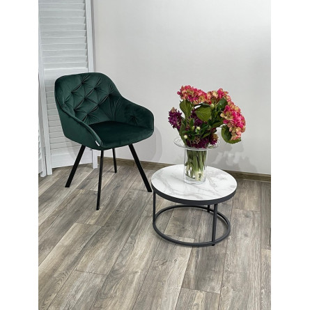 Стул GALE BLUVEL-78 GREEN, велюр/ черный каркас, поворот.360 град., М-City