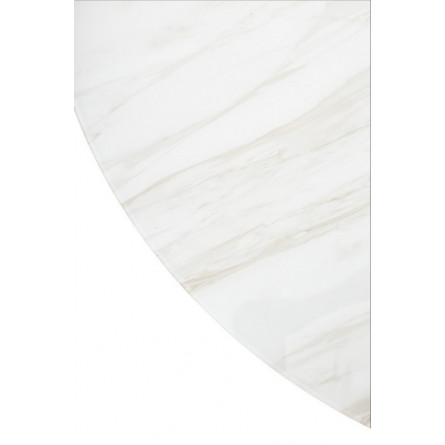 Стол БОНЖУР 100 БЕЖЕВЫЙ МРАМОР (ЛЕОНАРДО), черная шагрень, стекло / ЧЕРНЫЙ каркас М-City