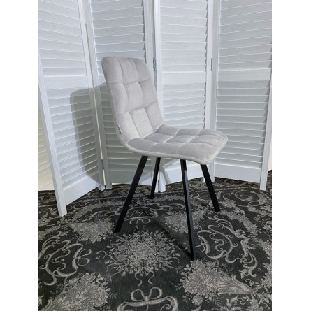 Стул CHILLI SQUARE BLUVEL-03 светло-серый, велюр / черный каркас М-City