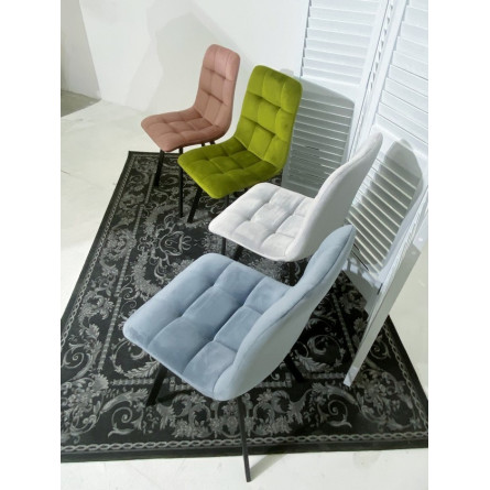 Стул CHILLI SQUARE BLUVEL-03 светло-серый, велюр / черный каркас М-City