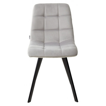 Стул CHILLI SQUARE BLUVEL-03 светло-серый, велюр / черный каркас М-City