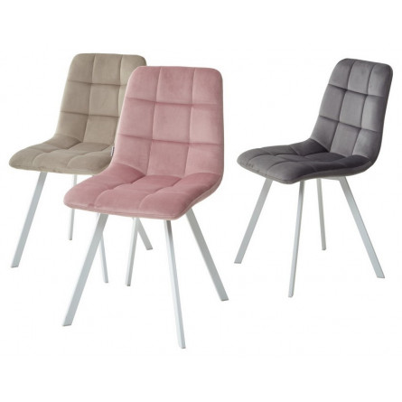 Стул CHILLI SQUARE G108-10 светлый кварц, велюр/ белый каркас М-City