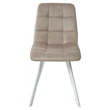 Стул CHILLI SQUARE G108-10 светлый кварц, велюр/ белый каркас М-City