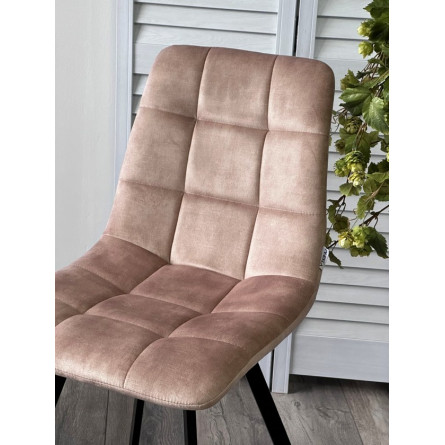 Стул CHILLI SQUARE VT5001-2 античный бежевый, велюр без "пальчиковый"/ черный каркас М-City