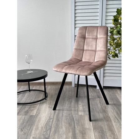 Стул CHILLI SQUARE VT5001-2 античный бежевый, велюр без "пальчиковый"/ черный каркас М-City