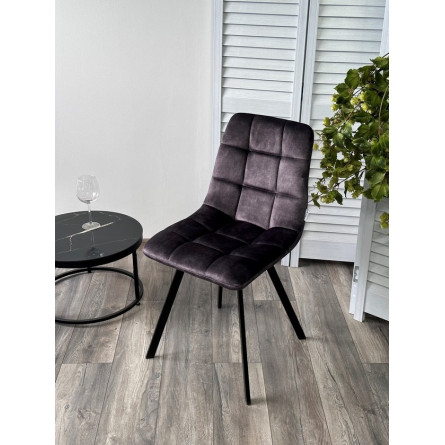 Стул CHILLI SQUARE VT5001-3 античный серый, велюр без "пальчиковый"/ черный каркас М-City