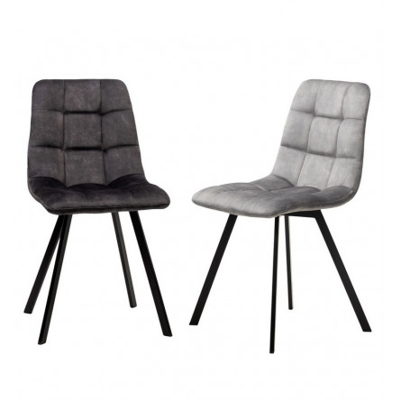 Стул CHILLI SQUARE VT5001-3 античный серый, велюр без "пальчиковый"/ черный каркас М-City