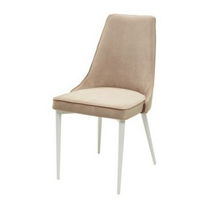 Стул NEPAL-P БЕЖЕВЫЙ 5, велюр/ белый каркас М-City