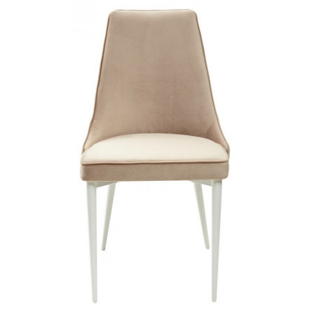 Стул NEPAL-P БЕЖЕВЫЙ 5, велюр/ белый каркас М-City