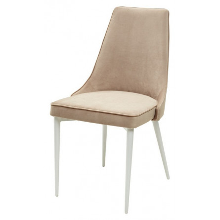 Стул NEPAL-P БЕЖЕВЫЙ 5, велюр/ белый каркас М-City
