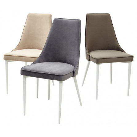 Стул NEPAL-P БЕЖЕВЫЙ 5, велюр/ белый каркас М-City