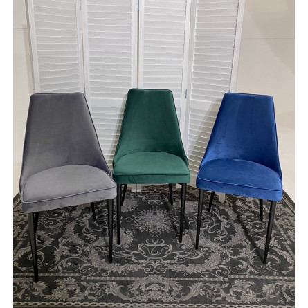 Стул NEPAL-P СЕРЫЙ 27, велюр/ черный каркас М-City