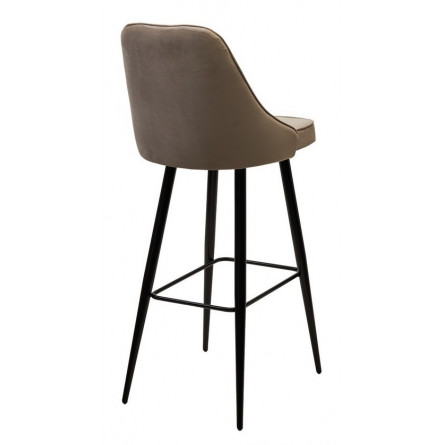 Барный стул NEPAL-BAR БЕЖЕВЫЙ 5, велюр/ черный каркас (H78cm) М-City