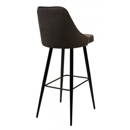 Барный стул NEPAL-BAR ГРАФИТ 14, велюр/ черный каркас (H78cm) М-City