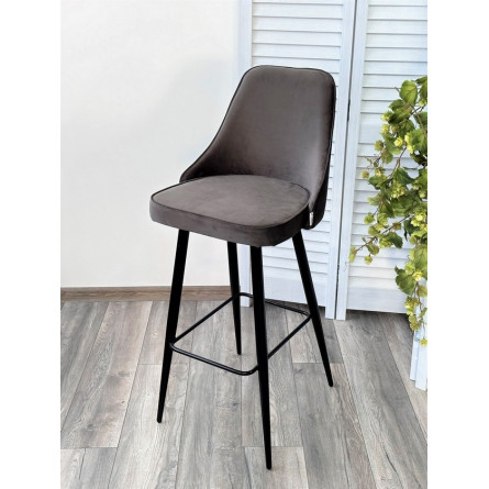 Барный стул NEPAL-BAR ГРАФИТ 14, велюр/ черный каркас (H78cm) М-City