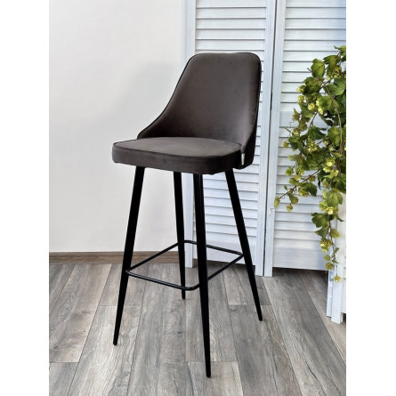 Барный стул NEPAL-BAR ГРАФИТ 14, велюр/ черный каркас (H78cm) М-City