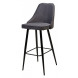 Барный стул NEPAL-BAR СЕРЫЙ 27, велюр/ черный каркас (H78cm) М-City