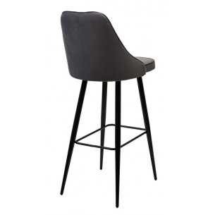 Барный стул NEPAL-BAR СЕРЫЙ 27, велюр/ черный каркас (H78cm) М-City