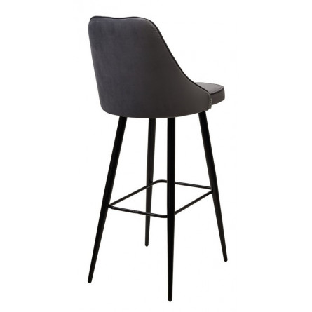 Барный стул NEPAL-BAR СЕРЫЙ 27, велюр/ черный каркас (H78cm) М-City