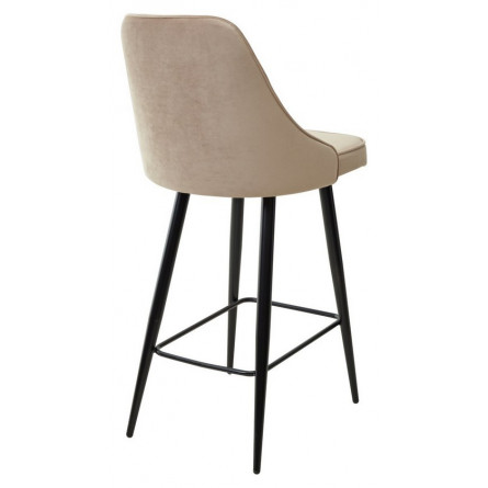 Полубарный стул NEPAL-PB БЕЖЕВЫЙ 5, велюр/ черный каркас (H68cm) М-City