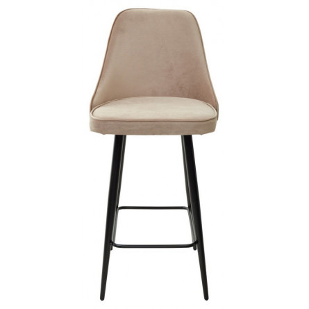 Полубарный стул NEPAL-PB БЕЖЕВЫЙ 5, велюр/ черный каркас (H68cm) М-City