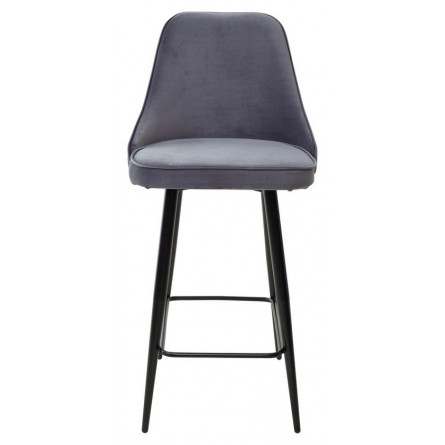 Полубарный стул NEPAL-PB СЕРЫЙ 27, велюр/ черный каркас (H68cm) М-City