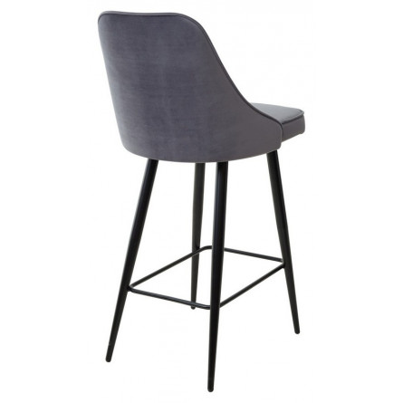 Полубарный стул NEPAL-PB СЕРЫЙ 27, велюр/ черный каркас (H68cm) М-City