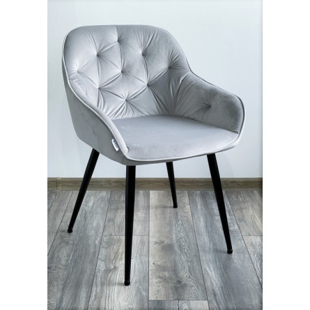 Стул BREEZE BLUVEL-03 LIGHT GREY, велюр / черный каркас М-City