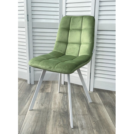 Стул CHILLI SQUARE G108-27 террариумный мох, велюр/ белый каркас М-City