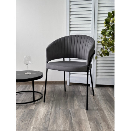 Стул JUST, цвет Velutto 32 Антрацитовый, велюр / черный каркас М-City