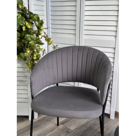 Стул JUST, цвет Velutto 32 Антрацитовый, велюр / черный каркас М-City