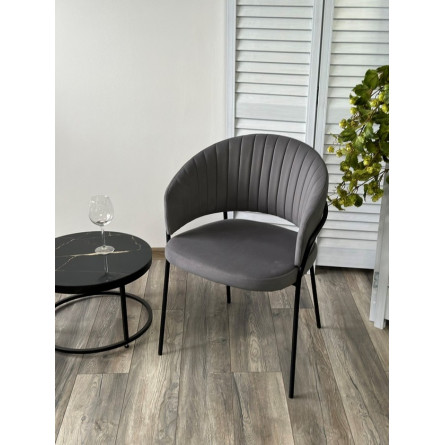 Стул JUST, цвет Velutto 32 Антрацитовый, велюр / черный каркас М-City