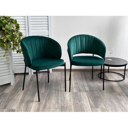 Стул JUST, цвет Velutto 33 Изумрудный, велюр / черный каркас М-City