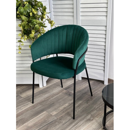 Стул JUST, цвет Velutto 33 Изумрудный, велюр / черный каркас М-City