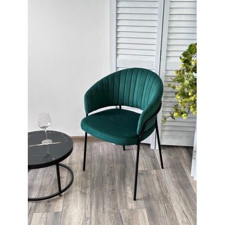 Стул JUST, цвет Velutto 33 Изумрудный, велюр / черный каркас М-City