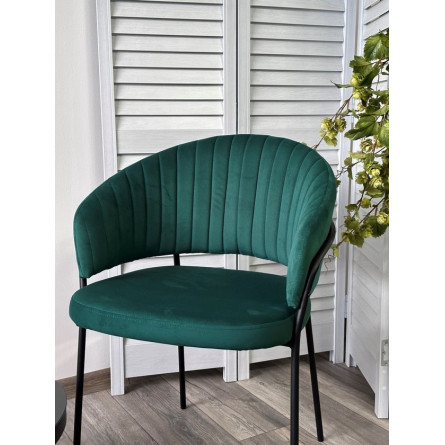 Стул JUST, цвет Velutto 33 Изумрудный, велюр / черный каркас М-City