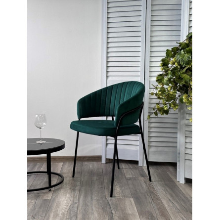 Стул JUST, цвет Velutto 33 Изумрудный, велюр / черный каркас М-City