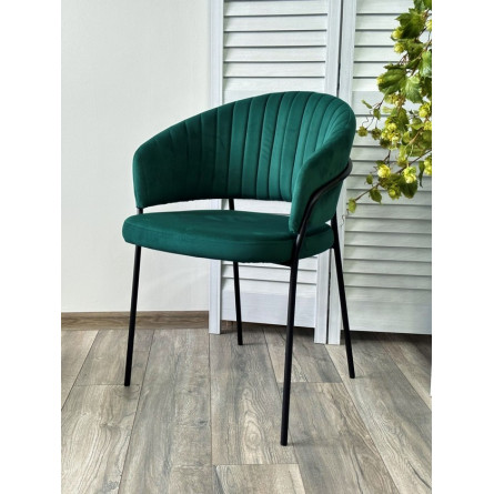Стул JUST, цвет Velutto 33 Изумрудный, велюр / черный каркас М-City