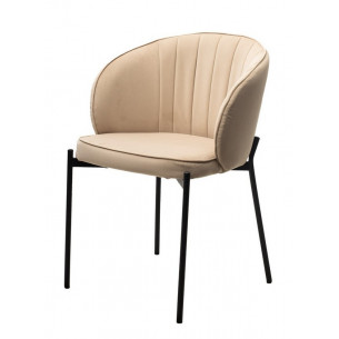 Стул ДЕНИ, цвет Velutto 05 Бежевый, велюр / черный каркас М-City
